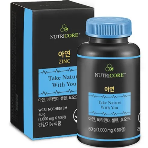 뉴트리코어 WCS 아연 ZINC 비타민D 셀렌 요오드 NOCHESTEM 60g, 60g, 1개