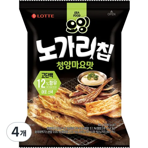 오잉 노가리칩 청양마요맛, 60g, 4개