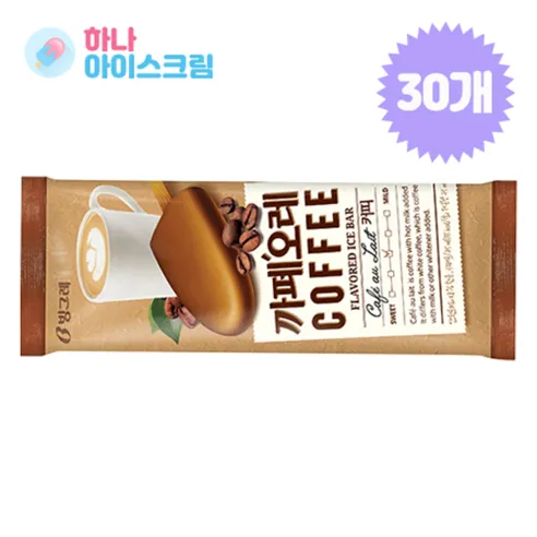 빙그레 까페오레 30개 아이스크림, 80ml, 30개