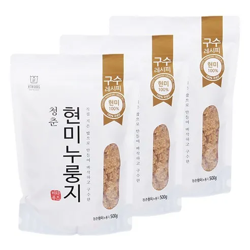 청춘현미누룽지, 500g, 3개