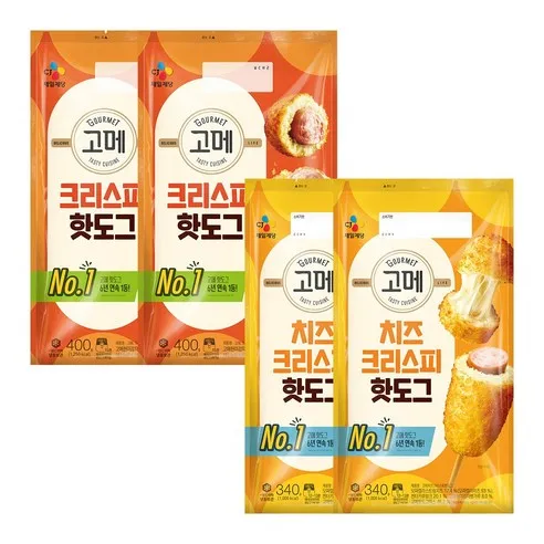 고메 치즈크리스피핫도그 340g x 2개 + 크리스피핫도그 400g x 2개