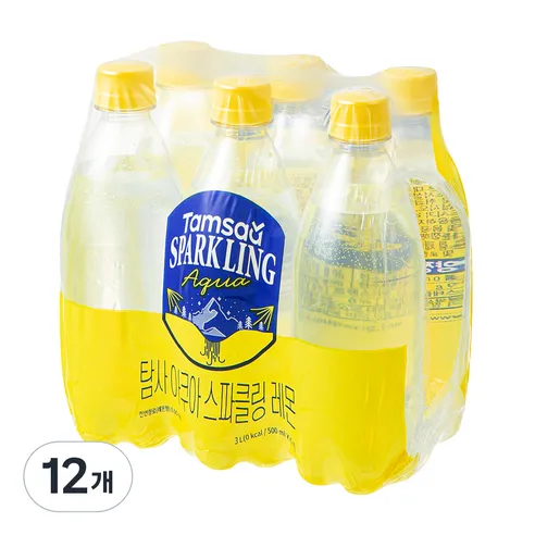 탐사 아쿠아 스파클링 레몬 무라벨, 500ml, 12개