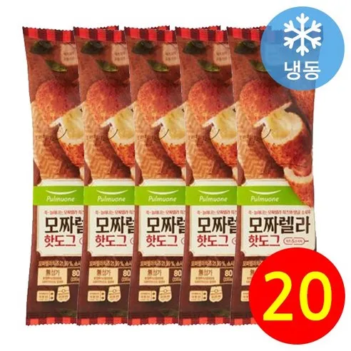 풀무원 모짜렐라 핫도그 80g x 5 x 4, 80g, 20개