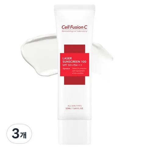 셀퓨전씨 레이저 썬스크린 100 SPF50+ PA+++, 50ml, 3개