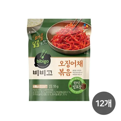 비비고 오징어채볶음 55g, 55g, 12개