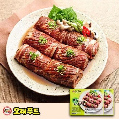 수제 양념 돼지갈비 맛 쑥잎왕구이 1.2kg * 2팩 (8대 8인분), 1.2kg, 2개