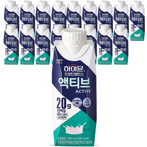 하이뮨 일동후디스 프로틴 밸런스 액티브 밀크 오리지널, 250ml, 18개